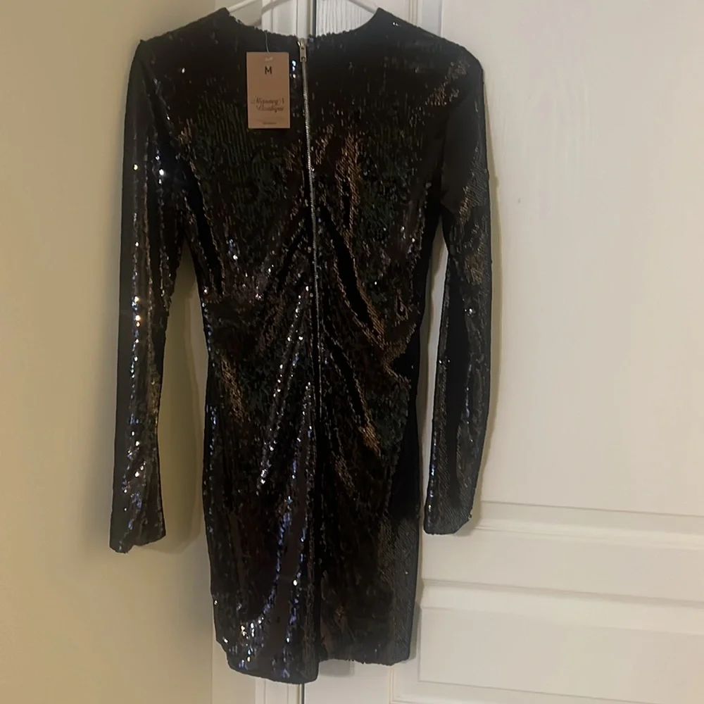 Black sequin mini dress - Picture 2 of 2